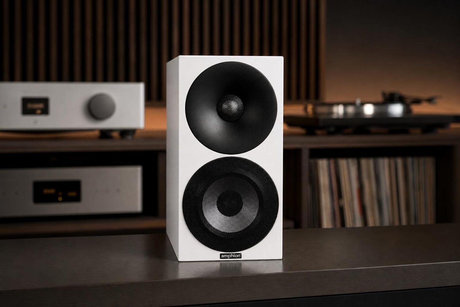 Amphion A15 compact active two-way loudspeaker with interchangeable grille