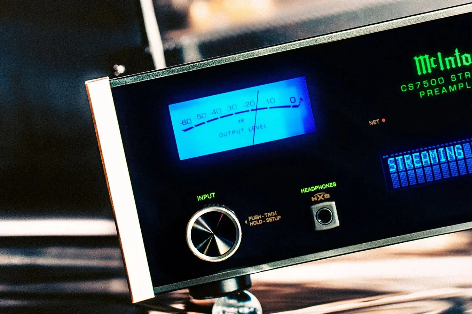 The McIntosh CS7500 is a two-channel preamplifier built for both network music and traditional hi-fi sources, with streaming support, phono input, a 32-bit DAC, HDMI ARC and the brand’s signature blue meters.