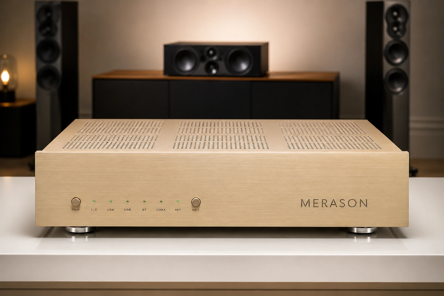 The Merason DAC 2 joins the Swiss manufacturer’s range between the DAC 1 Mk2 and Mountain DAC, using two Burr-Brown PCM1794A chips in a fully differential design.