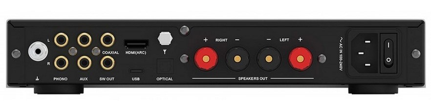 SMSL AS400 integrated stereo amplifier with front display and headphone outputs