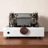 The Layer GEN-300B is a fully discrete, single-ended Class A integrated amplifier delivering up to 10 watts per channel, with transformer-coupled headphone drive and dedicated 4- and 8-ohm speaker outputs.