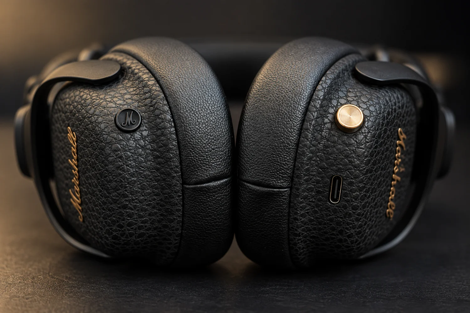 Marshall’s physical control knob keeps playback and volume adjustments simple and tactile.