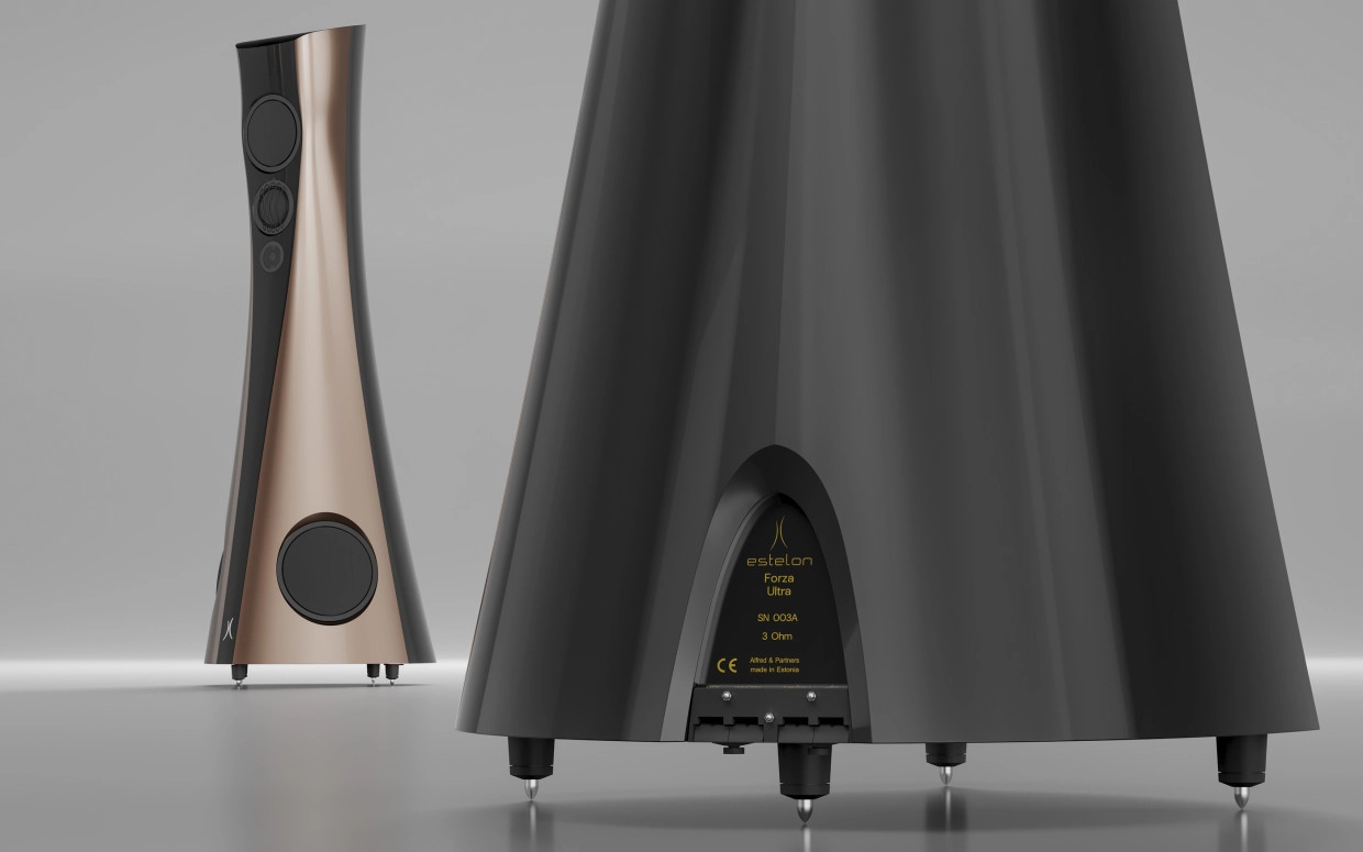 Estelon Forza Ultra Debuts With Custom Accuton Drivers and Four-Way Design 4 Estelon Forza Ultra four-way floorstanding loudspeaker in a two-tone finish