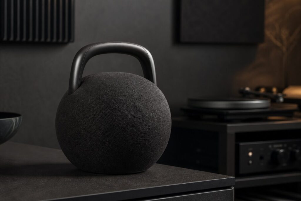 Lenco Orbita-360 portable wireless speaker with aluminum carrying handle