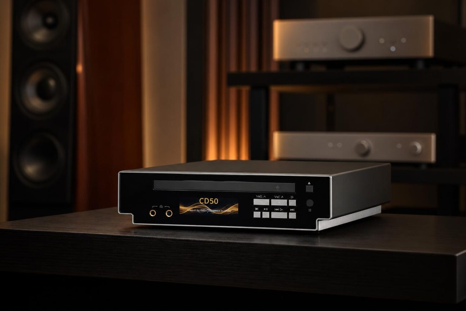 Shanling CD50 compact CD player with front display, disc tray and headphone outputs