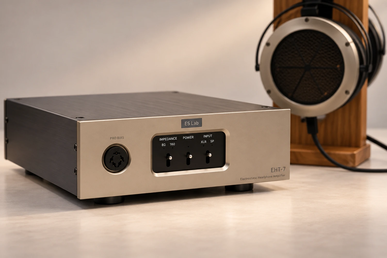 ES Lab’s EHT-7 is a transformer-based electrostatic headphone energizer with speaker-level and balanced XLR inputs, selectable impedance and two transformer configurations.