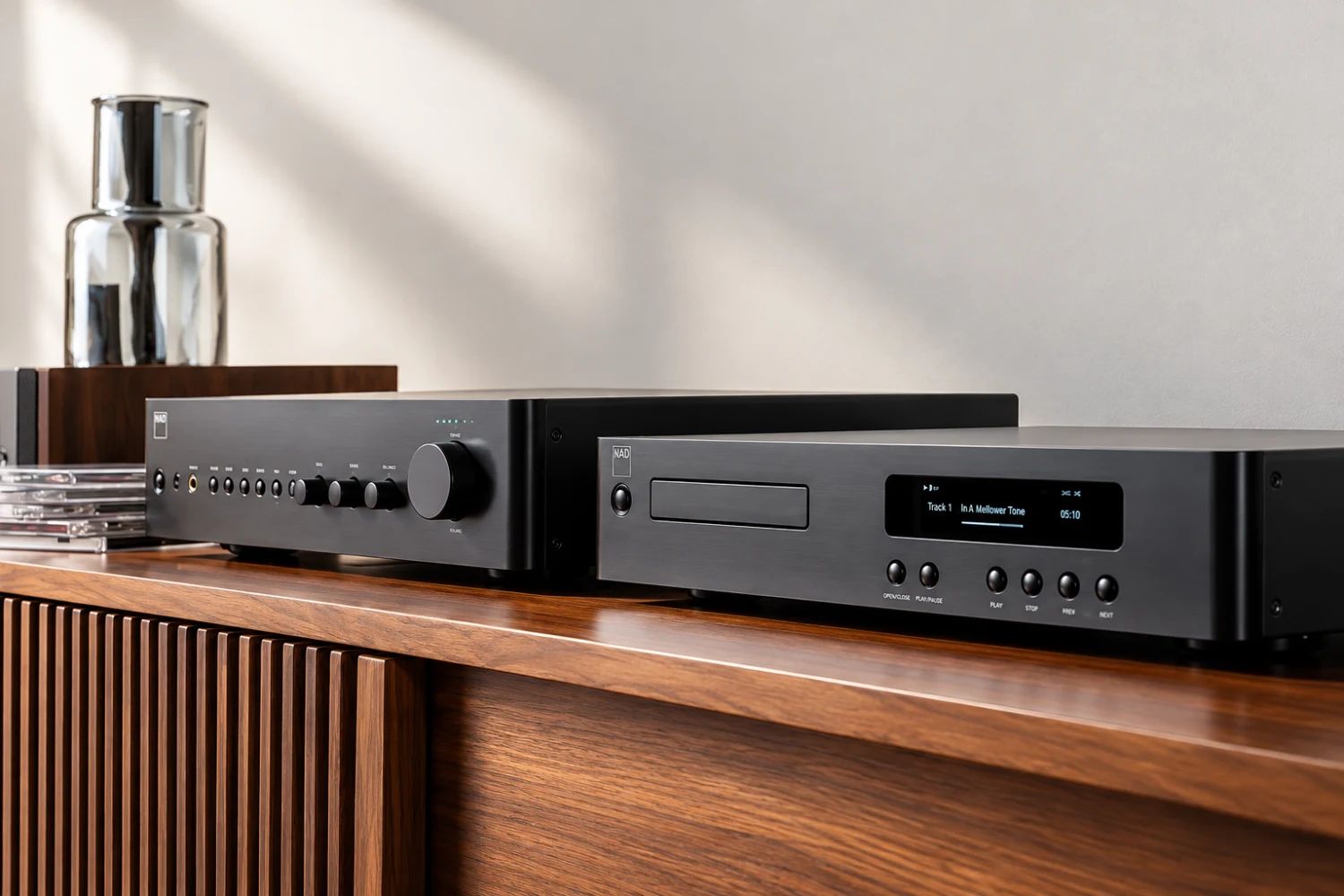 The NAD Classic Series grows with the C 359S, a 70-watt-per-channel BluOS streaming amplifier, and the C 569 CD player with QRONO d2a and Dynamic Digital Headroom processing.