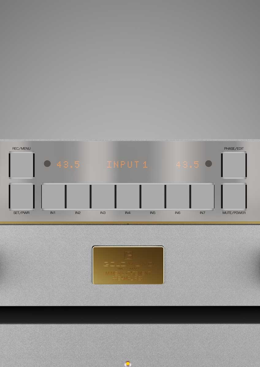 Goldmund combines its three-chassis architecture with discrete multistage voltage regulation to create a tightly controlled operating environment for the analog electronics.