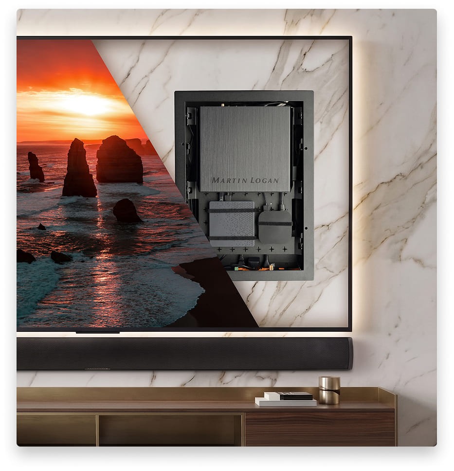 A Receiver Designed to Disappear: MartinLogan’s USR51 22 The MartinLogan USR51 packs five channels of amplification, surround decoding and ARC Genesis room correction into a chassis designed to disappear behind the TV.