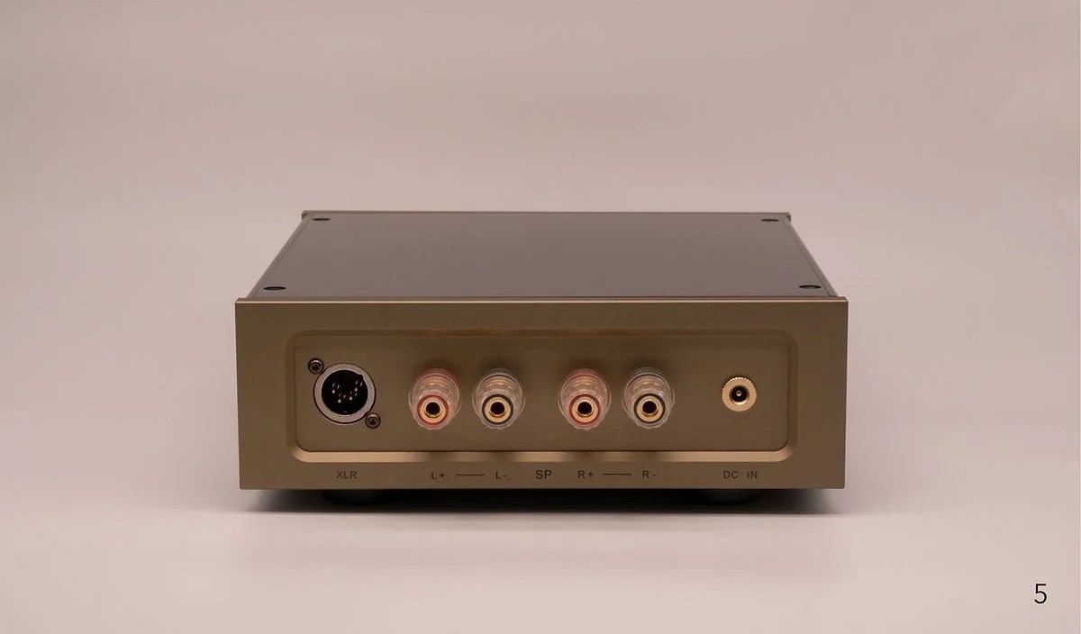 Speaker-level terminals and balanced XLR inputs give the EHT-7 flexibility for integration with both power amplifiers and capable headphone amplifiers.
