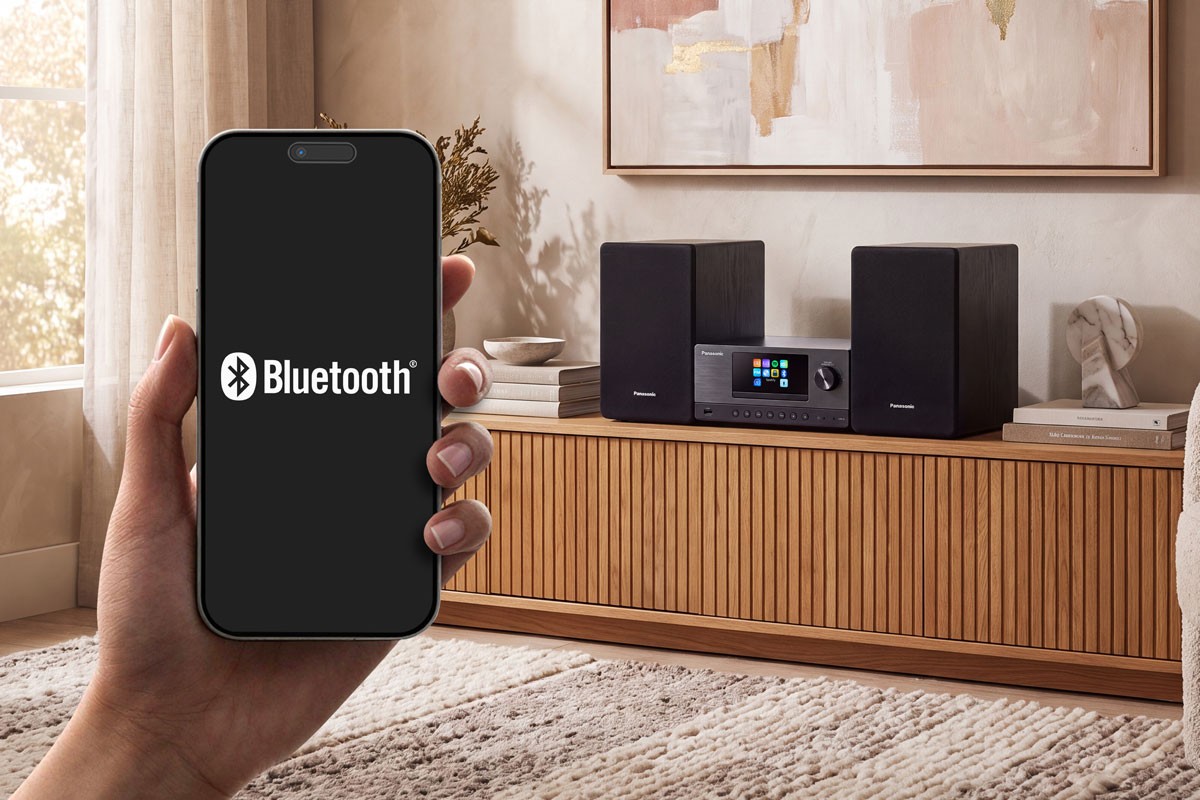 Panasonic SC-PMX112 Builds a Modern Music Hub Around the Classic Micro System 25 Bluetooth 5.2 lets the Panasonic SC-PMX112 stream music wirelessly from smartphones, tablets and other compatible devices.
