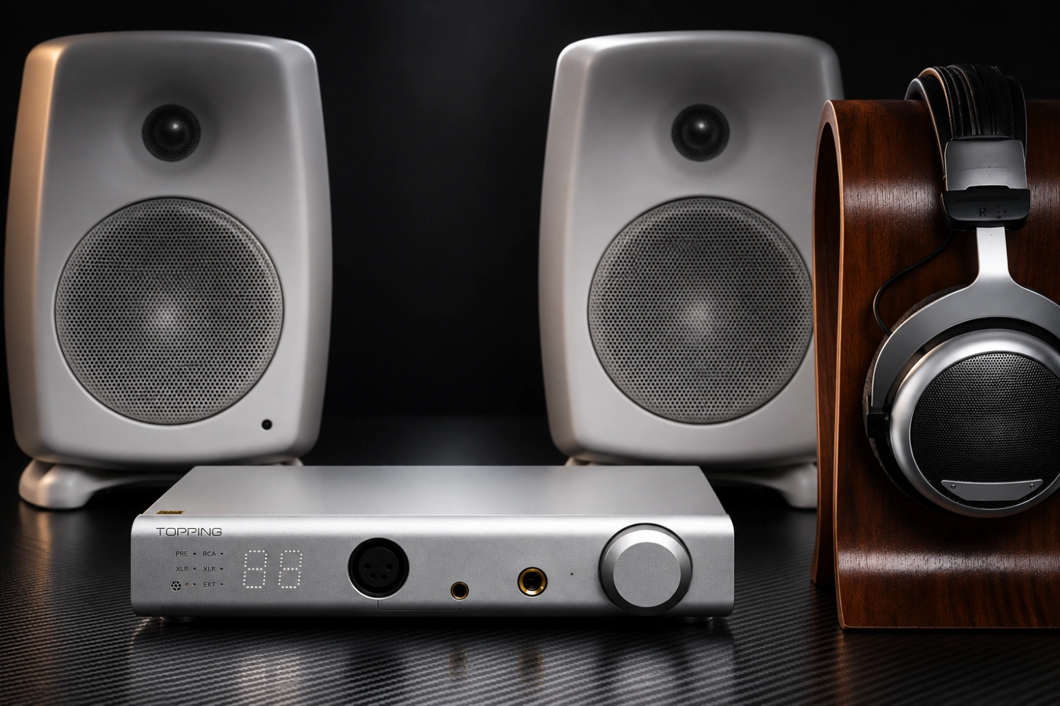 The TOPPING A90 Discrete is a fully balanced headphone amplifier and preamplifier featuring discrete NFCA modules, three headphone outputs and an R2R relay volume system.