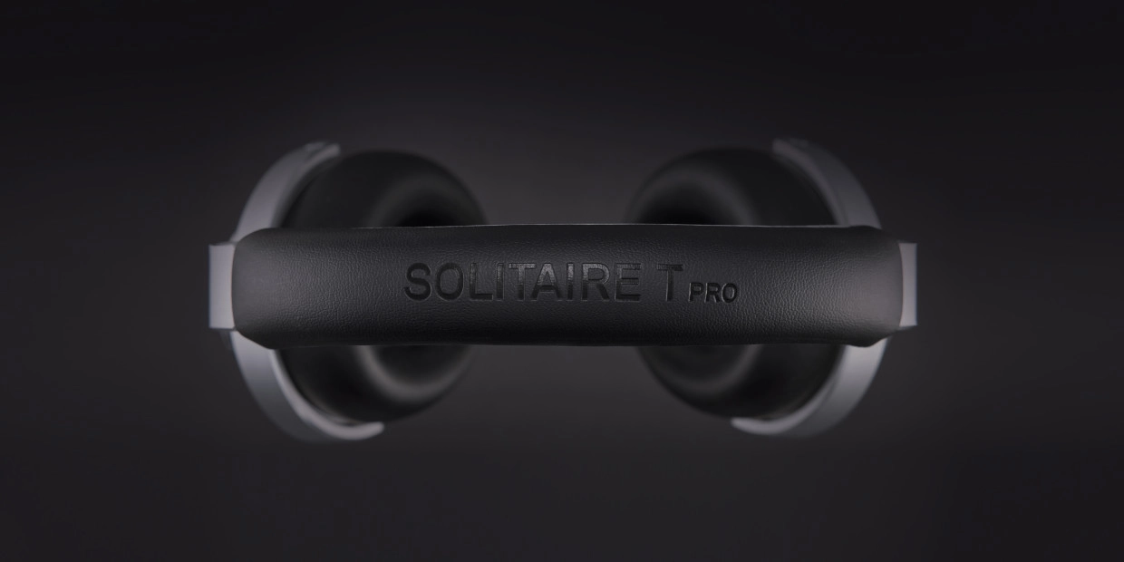 T+A Solitaire T Pro Is Built for More Than Bluetooth 23 Top view of padded headband embossed with Solitaire T Pro branding